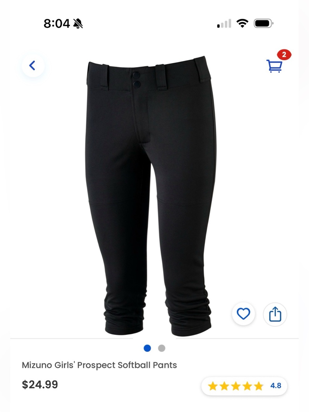 Mizuno Prospect Softball Pants Black - Youth Large